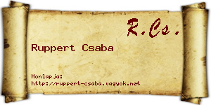 Ruppert Csaba névjegykártya
